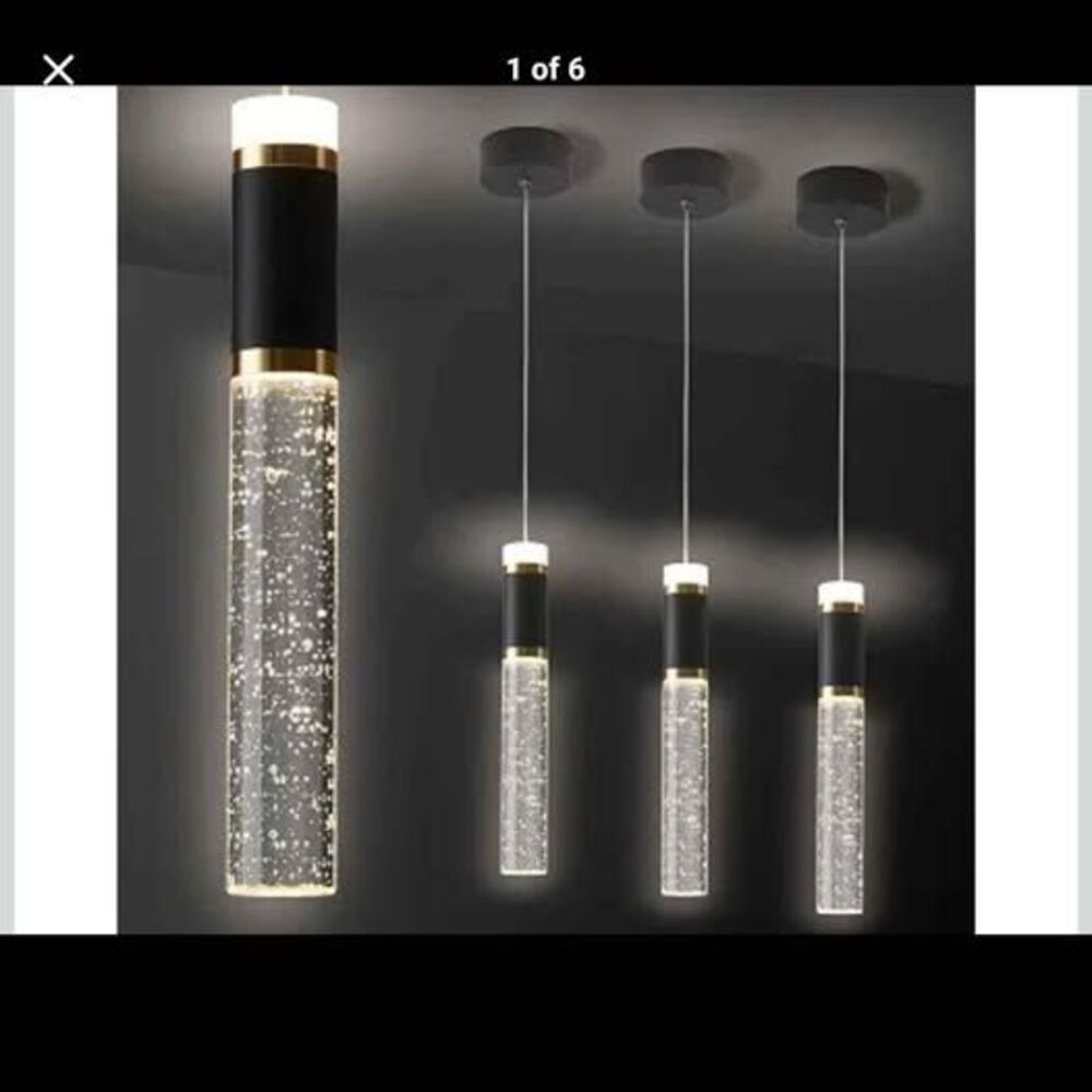 7" Modern LED Bubble Crystal Pendant Light - 3 Pack - new